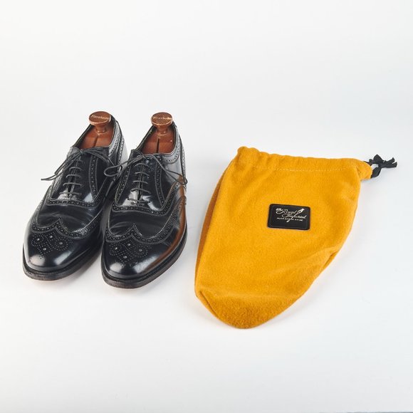 Florsheim Imperial Men\'s Black Calf Wingtip Oxfords  10 D w/ Shoe Trees & Bags!! main image 16